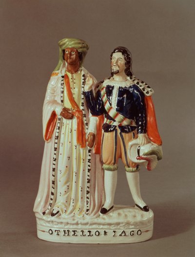 Staffordshire-figuur van Othello en Iago door English School